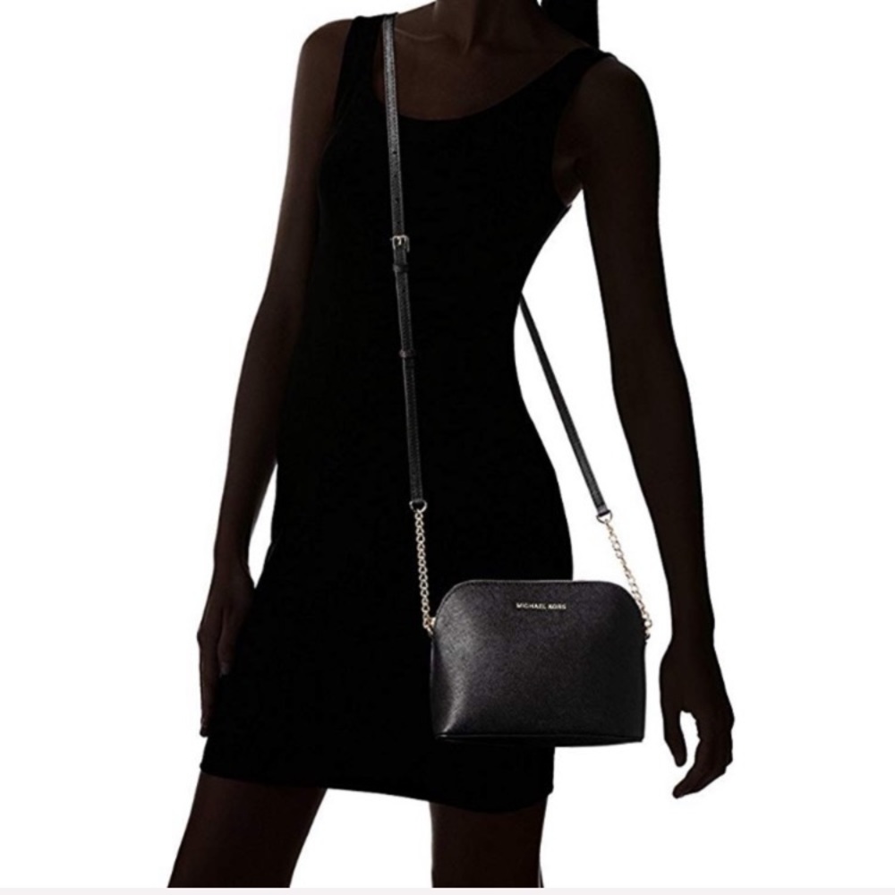 NWT authentic MK leather Cindy Dome crossbody fawn - Picture 6 of 6